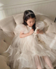 儿童公主裙韩版女童蕾丝连衣裙白色仙女裙生日走秀裙子高级感裙子