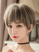 假发女短发bobo波波头自然少女，韩国时尚发套修脸帅气网红全头套式