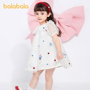 巴拉巴拉女幼童连衣裙夏装洋气舒适甜美可爱网纱公主风裙子