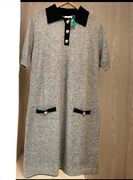 二款高品质羊绒小香风短袖针织毛衣连衣裙纯棉收腰卡其格子连衣裙