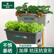 阳台长条花盆种菜盆草莓专用盆长方形挂式种菜神器家庭专用种植箱