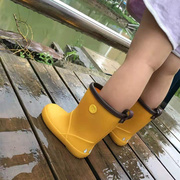 日本儿童a雨鞋加棉男童女童小学生幼儿园宝宝小孩水鞋胶鞋防滑防