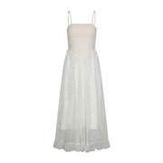 misssiani2023ss白色亮片，气质优雅抹胸吊带长裙
