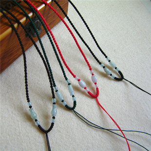 2mm翡翠玉石吊坠绳红绳咖啡色，绳黑色绳，项链挂绳原创手工编制