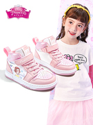 迪士尼童鞋女童运动鞋2023春秋，软底女童鞋，高帮板鞋儿童运动鞋