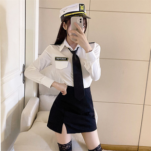 秋季秘书职业空姐制服，性感ol纯欲长袖，白色衬衫包臀裙制度套装女