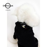 刺绣羊绒衫overglam英国宠物衣服，中小型犬狗猫，秋冬保暖针织毛衣
