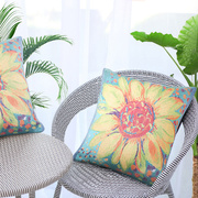 瑞典ekelund全棉提花抱枕套，含芯沙发床头靠垫，花朵彩色软装布艺