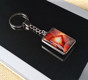 水晶双面照片diy定制钥匙扣链挂件个性创意简约男女朋友生日礼物