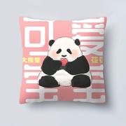熊猫抱枕和花花萌兰福宝，可爱枕头女生客厅汽车沙发靠枕生日礼物