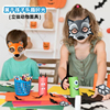 儿童节幼儿园卡通动物面具，手工立体表演讲故事道具，大灰狼狐狸兔子