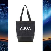 a.p.c.axel小号牛仔布手提包，经典黑色单肩包欧美时尚挎包