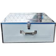 铁箱子长方形带锁铁盒子手提钱箱桌面收纳盒保险储物收银箱抽