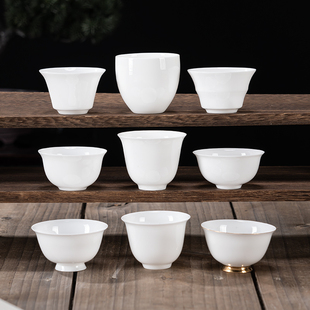 骨瓷薄胎工夫茶杯，品茗杯闻香杯功夫茶具，陶瓷茶杯白瓷反口杯