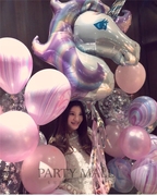 进口正版独角兽铝箔气球，女孩粉色温馨布置拍照道具，生日场景装饰