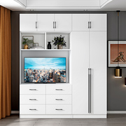 家用可定制卧室用大容量多功能简约风现代电视柜衣柜一体组合靠墙