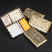 加长细支烟盒20支装男女士，细烟香烟盒超薄创意，复古青铜烟盒子便携