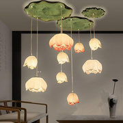 新中式个性创意荷花艺术灯客厅卧室过道灯具现代简约led餐厅吊灯
