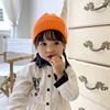 韩国高品质荧光糖果色，男女儿童针织帽子，宝宝卷边毛线帽秋冬帽