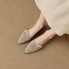 法式复古小皮鞋，2024年春秋真皮镂空低跟尖头，单鞋女设计感小众