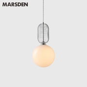 马斯登现代拉丝玻璃吊灯艺术创意设计圆球小吊灯餐厅吧台床头吊灯