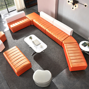 现代办公沙发茶几，组合时尚个性异形简约创意接待室会客区弧形套装
