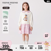 TeenieWeenie Kids小熊童装24春季女童索罗娜花边翻领连衣裙