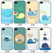 适用于鲸鱼iPhone 12 7 Plus手机壳卡通8 plus X 4s磨砂硬壳13软壳