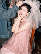 新中式挂脖新娘结婚礼服度假晨袍轻婚纱拍照小众，连衣裙法式仙女裙