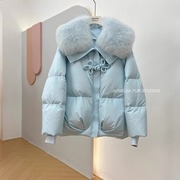 新中式国风羽绒棉服女冬季今年大码设计盘扣短款棉衣棉袄外套