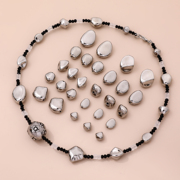 10个异形不规则白K亚克力银色隔珠子DIY手工耳环饰品项链配件材料