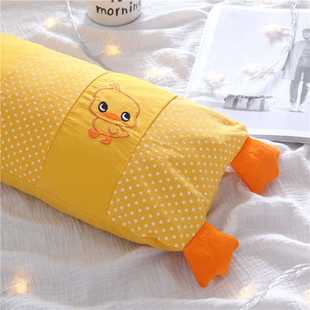 卡通儿童枕头加长小黄鸭荞麦枕芯小孩宝宝纯棉枕套0-6岁幼儿园枕