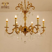 法式全铜吊灯欧式别墅复古奢华大气客厅卧室书房餐厅创意水晶灯具