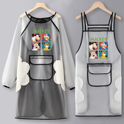 长袖围裙防水防油做饭罩衣，冬季女家用厨房定制logo印字工作服