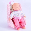 仿真婴儿娃娃玩具塑胶女孩棉布坐垫儿童玩偶安全座椅宝宝过家家