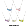 esakoochi童趣系列~小众个性，项链可爱发卡造型锁骨链蓝粉彩色吊坠