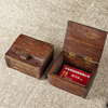 东南亚木质桌面名片盒实木收纳盒创意复古首饰盒牙签盒桌面棉签盒