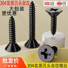 黑色304不锈钢十字沉头自攻