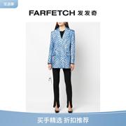 genny女士豹纹单排扣西装，夹克farfetch发发奇