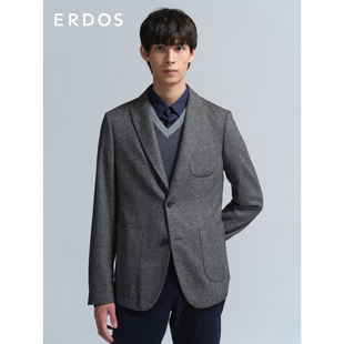 自然加冕ERDOS 男士秋冬款丝绒西服修身商务正装外套西装
