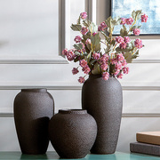 景德镇陶瓷器落地粗陶花瓶干花客厅插花中式摆件手工复古工艺品