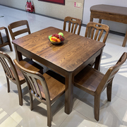 全实木餐桌椅组合水曲柳餐桌椅原木长方形餐桌实木伸缩折叠餐桌椅