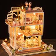 小屋模型房子手工diy拼装别墅礼物玩具制作生日儿童成品女屋建筑