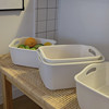 日式白色简约沥水篮厨房，双层塑料篮洗水果神器菜盆滤水篮水果盘