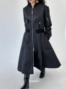 DOUBLE STANDARD韩国2023冬装 时尚立领拉链长袖高腰连衣裙女