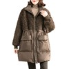 中长版羊羔毛拼接(毛拼接)外套，女冬季2023年减龄时尚，羽绒棉服z宽松大