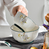 釉中彩碗家用新中式陶瓷吃饭碗面碗组合加厚微波炉专用碗套装餐具
