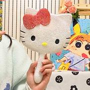 Hellokitty凯蒂猫手持镜子diy化妆随身便携带材料包贴钻学生宿舍