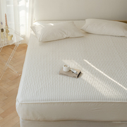 无印良品日式全棉夹棉单品床笠 简约纯棉加厚1.5m1.8m床垫保护罩
