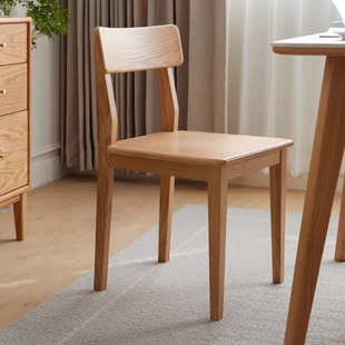 源氏同款实木餐椅现代简约家用休闲靠背椅北欧书桌椅橡木餐桌椅子